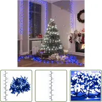 The Living Store Guirlande lumineuse à LED 3000 LED Bleu 65 m PVC