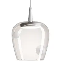 Zafferano Lampe À Suspension Bilia 230V Led 8W En Verre Borosilicaté Soufflé Blanc Sablé, Diamètre 18 Cm, Hauteur Réglable Jusqu'À 324 Cm