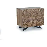 GINER Y COLOMER Table de chevet « Yakarta » en bois d'acacia, 50 cm x 57 cm x 34 cm,