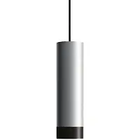 Zafferano Tubotto Lampe À Suspension Led Dimmable 8W 2700K En Aluminium Anodisé Noir Et Argent Design Moderne Pour Intérieurs De Haute Qualité