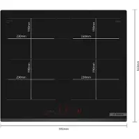 Bosch Table de cuisson induction 60cm 4 feux 7400w noir - - PXY63KHC1E -