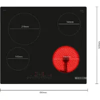 Bosch Série 6 PKE611FP2E Table de cuisson noire intégrée 60 cm Céramique 4 zones