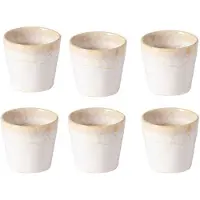 Costa Nova Tasses à espresso artisanales Grespresso – Lot de 6 – Blanc – Grès portugais – 90 ml – Hauteur 6 cm