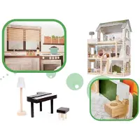 LULILO Maisonnette en bois pour poupées FLORO boho LED 78 cm