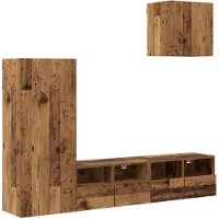 vidaXL Appareils TV muraux 4 pcs Vieux bois Matériaux dérivés du bois