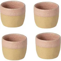 Costa Nova Tasses à espresso Arenito – Rose – Lot de 4 – Fabriquées à la main au Portugal – Tasses à café en grès