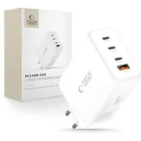 TechProtection Nc240W-Gan Chargeur réseau 4 ports Pd 240 W / Qc3.0 Blanc
