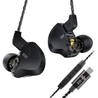 OEM Écouteurs intra-auriculaires filaires, son dynamique, port confortable, microphone noir de type C