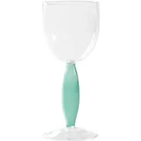 Zafferano Dorici Lot De 4 Verres À Vin Blanc En Verre Borosilicaté Soufflé À La Main Transparent Et Vert Lac, Design Artisanal Élégant Et Raffiné