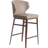 ANGEL CERDA SL Tabouret de Bar 48x48x93 cm en Similicuir Vison avec Pieds en Acier Bronze Mat, Mousse 25 kg/m³ – Modèle 4000
