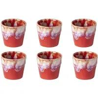 Costa Nova Tasses à espresso artisanales Grespresso – Lot de 6 – Rouge – Grès portugais – 90 ml – Hauteur 6 cm