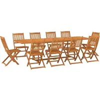 Syfax Ensemble à manger de jardin 11 pcs 280x90x75 cm bois d'acacia
