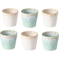 Costa Nova Tasses à espresso artisanales Grespresso – Lot de 6 – Aqua – Grès portugais – 90 ml – Hauteur 6 cm