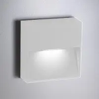 Zafferano Applique Murale Led Bottom 4.5W 3000K Ip54 En Aluminium Peint En Blanc Mat - Design Compact Et Moderne Pour Éclairage Extérieur Et Intérieur