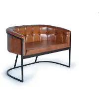 GINER Y COLOMER Canapé 2 places en cuir Saint-Tropez 80 cm x 115 cm x 73 cm