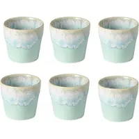 Costa Nova Tasses à espresso artisanales Grespresso – Lot de 6 – Azur – Grès portugais – 90 ml – Hauteur 6 cm