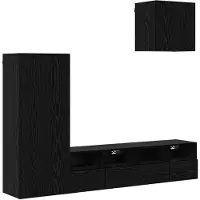 Syfax Meubles TV muraux 4 pcs Chêne noir Bois d'ingénierie