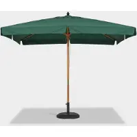 Cosma Parasol d'extérieur 3 x 3 m avec mât central en bois et toile à bordure Arlecchino - Vert
