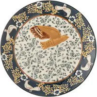 Bloomingville Assiettes Hezha bleues, lot de 6 pièces