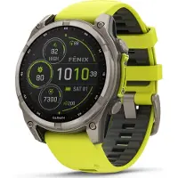 Garmin - 010-02906-21 - Smartwatch - Fenix 8 Sapphire Solaire - Bracelet en silicone jaune