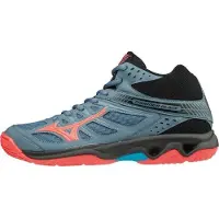 Mizuno Thunder Blade Mid W V1GC187565, chaussures pour femmes, couleur gris et rose néon, taille 38,5