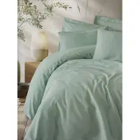 L'essentiel Maison , Plaid - Sage, parure de lit simple (DE), sauge, 100 % coton, 135 x 135 cm