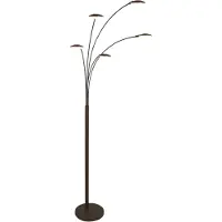 Mexlite - lampadaire - Synna - marron - métal - lampe arquée - LED - 1327CA