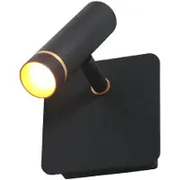 Mexlite Applique murale - noir - Lumo - métal - lampe de lit - LED - 4850ZW -