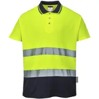 Portwest Polo Coton Comfort Couleur : Jaune/marine Taille L -