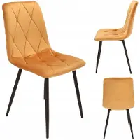 Jumi , chaise de cuisine PIADO, jaune, en velours profilé, idéale pour la cuisine, la salle à manger ou le salon