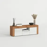 Web Furniture Meubles TV modernes avec portes et tiroirs, modèle Nyrka - Blanc