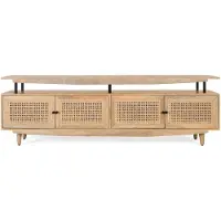 GINER Y COLOMER Meuble TV Larissa en bois de manguier, 58 cm x 180 cm x 43 cm,