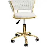 Supfine Chaise de bureau pivotante avec réglage en hauteur - Chaise de bureau à domicile - Blanc crème