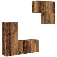 vidaXL Meuble TV mural 4 pcs Bois d'uvre ancien