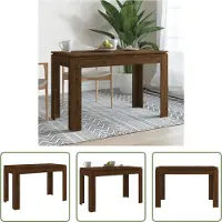 The Living Store Table de salle à manger marron imitation chêne 120x60x76 cm bois composite