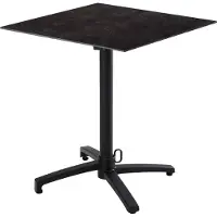 Oviala Table bistrot de jardin carrée inclinable 60cm 4 places ardoise - Opera