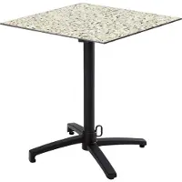 Oviala Table bistrot de jardin carrée inclinable 60cm 4 places terrazzo - Opera