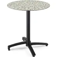 Oviala Table bistrot de jardin ronde inclinable 70 cm 4 places terrazzo - Opera