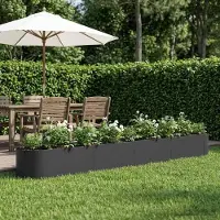 Prolenta Maison Exclusive - Jardinière surélevée pour jardin, couleur noire, dimensions 380 x 40 x 40 cm, en acier