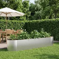 Prolenta Maison Exclusive - Jardinière surélevée pour jardin, en acier inoxydable, dimensions : 220 x 40 x 40 cm