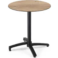 Oviala Table bistrot de jardin ronde inclinable 70 cm 4 places chêne - Opera