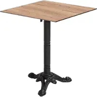 Oviala Table bistrot de jardin carrée inclinable 60 cm 4 places chêne - Opera