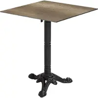 Oviala Table bistrot de jardin carrée inclinable 60 cm 4 places chêne fumé - Opera