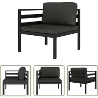 The Living Store Canapé d'angle modulaire 1 pce avec coussin Aluminium Anthracite