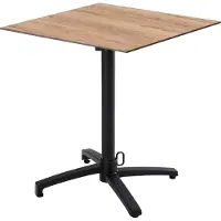 Oviala Table bistrot de jardin carrée inclinable 60cm 4 places chêne - Opera