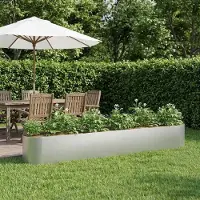 Prolenta Maison Exclusive - Jardinière surélevée pour jardin, en acier galvanisé, dimensions : 280 x 40 x 40 cm