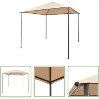 The Living Store Pavilion Tente de réception Abri 3x3 m Acier Beige