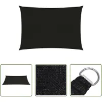 The Living Store Voile d'ombrage 160 g/m² Noir 2,5x4 m HDPE