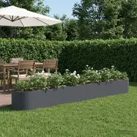 Prolenta Maison Exclusive - Jardinière surélevée pour jardin, anthracite, 380 x 40 x 40 cm, en acier