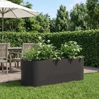 Prolenta Maison Exclusive - Jardinière surélevée pour jardin, noire, 120 x 40 x 40 cm, en acier
